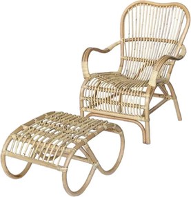 Πολυθρόνα Nextdeco Akela rattan με υποπόδιο Υ87x80x65εκ.