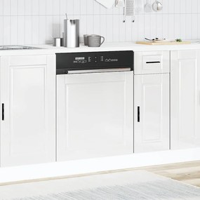 vidaXL Πίνακας πλυντηρίου πιάτων Porto Γυαλ. Λευκό 60x1,5x67 εκ.