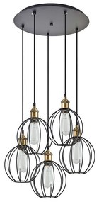 Φωτιστικό Οροφής Magnum 77-8715 5xE27 42x42x35cm 60W Black-Bronze Homelighting