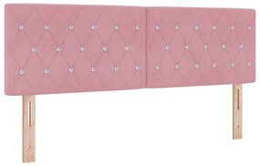 vidaXL Κεφαλάρι LED με φώτα λωρίδας LED Argyle Ροζ 80 cm Βελούδο