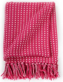 vidaXL Ριχτάρι Καρό Ροζ 160 x 210 εκ. Βαμβακερό