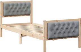 VidaXL Σκελετός Κρεβατιού Ανοιχτό γκρι 75 x 190 cm