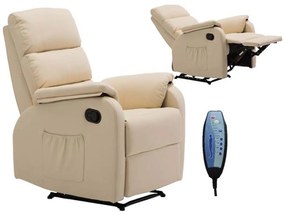 Πολυθρόνα Massage Comfort Relax Pu Ε9733,1 Μπεζ 79x97x101cm Τεχνόδερμα