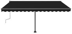 vidaXL Τέντα Συρόμενη Χειροκίνητη με LED Ανθρακί 400 x 300 εκ.