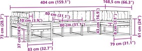 vidaXL Σειρά Καναπέ Εξωτερικού με μαξιλάρι 7 pcs Λευκό και Μπεζ