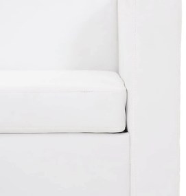 vidaXL Καναπές Τριθέσιος Λευκός από Συνθετικό Δέρμα