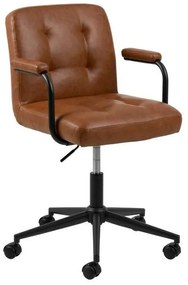 Καρέκλα γραφείου Oakland 772, Καφέ, Μαύρο, 89x56x59cm, 12 kg, Με ρόδες, Με μπράτσα, Μηχανισμός καρέκλας: Economic | Epipla1.gr