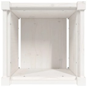 Ζαρντινιέρα Λευκή 40 x 40 x 40 εκ. από Μασίφ Ξύλο Πεύκου - Λευκό