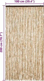 vidaXL Σήτα Πόρτας Μπεζ 100x200 εκ. από Σενίλ