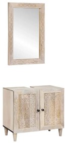 vidaXL Σετ Επίπλων Μπάνιου Επιτοίχιο 2 pcs Λευκό 62 x 33 x 58 εκ.