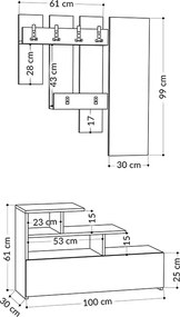 Έπιπλο εισόδου Vesty Megapap χρώμα sapphire oak 100x30x61εκ.