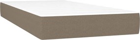 vidaXL Κρεβάτι Boxspring με Στρώμα Taupe 90x200 εκ. Υφασμάτινο