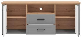 Έπιπλο Τηλεόρασης Valencia TV 160 Γκρί Γραφίτης - Artisan Oak - Γκρί Μάτ 161x41x66.5 εκ. 161x41x66.5 εκ.