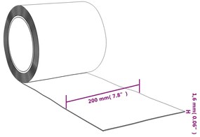 vidaXL Λωριδοκουρτίνα Κόκκινη 50 μ. 200 χιλ.x1,6 χιλ. από PVC