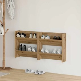 vidaXL Ντουλάπες παπουτσιών τοίχου 2 pcs artisan δρυς 60 x 18 x 60 εκ