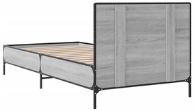 vidaXL Πλαίσιο Κρεβατιού Γκρι Sonoma 100x200 εκ. Επεξ. Ξύλο &amp; Μέταλλο