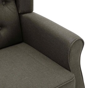 vidaXL Μπερζέρα Taupe Υφασμάτινη με Υποπόδιο