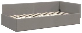 vidaXL Κρεβάτι Γωνίας Taupe 80 x 200 cm Ύφασμα και Έργο ξύλου