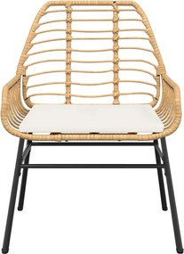 vidaXL Σετ Τραπεζαρίας Κήπου 7 τεμ. Καφέ Συνθ. Ρατάν / Γυαλί Μαξιλάρια