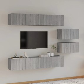 vidaXL Σετ Επίπλων Τηλεόρασης 6 Τεμ. Γκρι Sonoma Επεξεργασμένο Ξύλο