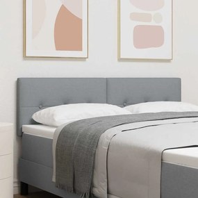 vidaXL Κεφαλάρι με κουμπιά σε ανοιχτό γκρι 140 εκ. από ύφασμα