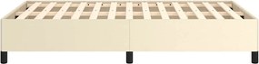 vidaXL Πλαίσιο Κρεβατιού χωρίς στρώμα Κρεμ 120x190 εκ.Συνθ. Δέρμα