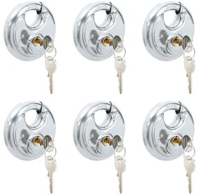 vidaXL Κλειδώματα Discus με Κλειδιά Ασημί Ανοξείδωτο ατσάλι