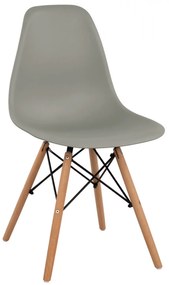 Καρέκλα C8460.10 με Ξύλινα πόδια και Twist PP Γκρί 46x50x82εκ. 4αδα 46x50x82 εκ.
