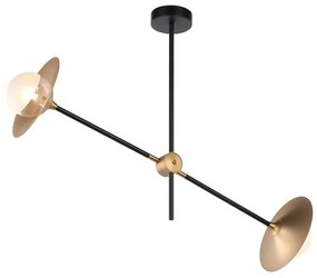 Φωτιστικό Οροφής - Ράγα HL4322C84BB 2ΧG9 85X20ΧΗ51 Brass-Black Aca Decor Metal, Glass