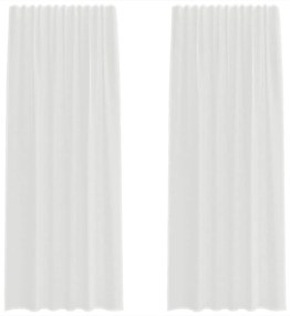 vidaXL Κουρτίνες Voile με βρόχους 2 τεμάχια Λευκό 140x245 cm