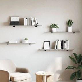 vidaXL Ράφια Τοίχου 4 τεμ. Γκρι Sonoma 100x20x1,5 εκ. Επεξεργ. Ξύλο