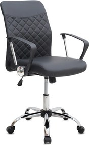 Καρέκλα γραφείου Avelon Megapap από τεχνόδερμα χρώμα μαύρο 60x56x94/103εκ.