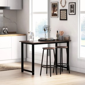 HOMCOM Σετ από 2 σκαμπό μπαρ σε βιομηχανικό στυλ, ατσάλινο πλαίσιο, υποπόδιο, 42 x 42 x 65 cm