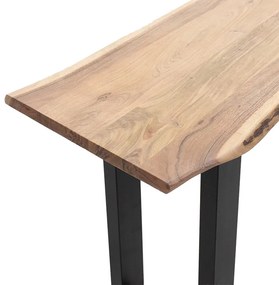 Kονσόλα Slim pakoworld ξύλο ακακίας φυσικό-πόδι μαύρο 140x45x75.5εκ
