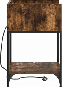 vidaXL Κομοδίνο 2 τεμ. Καπνιστό Δρύς 40 x 40 x 61 εκ