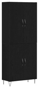 vidaXL Highboard Επιτοίχιο 2 pcs Μαύρη δρυς 69.5 x 34 x 180 εκ.