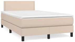 Κρεβάτι Boxspring με Στρώμα Καπουτσίνο 120x200εκ.από Συνθ.Δέρμα - Καφέ
