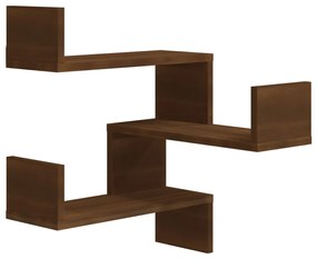 vidaXL Γωνιακή Ραφιέρα Τοίχου Καφέ Δρυς 40x40x50 εκ Επεξεργασμένο Ξύλο
