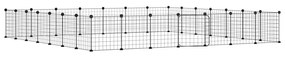 Κλουβί Κατοικίδιων με 28 Πάνελ + Πόρτα Μαύρο 35 x 35εκ Ατσάλινο - Μαύρο