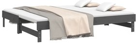 vidaXL Καναπές Κρεβάτι Συρόμενος Γκρι 2x(90x200) εκ. Μασίφ Ξύλο Πεύκου