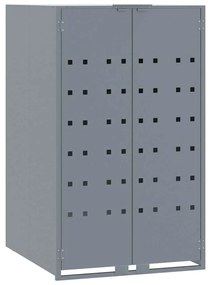 vidaXL Πλαίσιο Κάδων Απορριμμάτων 2 Κάδοι Γκρι 138x79x117 εκ. Ατσάλι