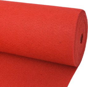 vidaXL Χαλί Μονόχρωμο Κόκκινο 1 x 24 m Ύφασμα