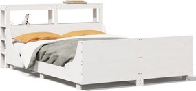 vidaXL Σκελετός Κρεβ. Χωρίς Στρώμα Λευκό 120x190 εκ Μασίφ Πεύκο