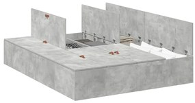 vidaXL Σκελετός Κρεβατιού Γκρι σκυροδέματος 190 x 140 x 31.5 εκ.