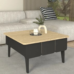 Τραπεζάκι σαλονιού Pedro Megapap χρώμα ανθρακί - rota oak 73,2x73,2x38,6εκ.-GP042-0304,1
