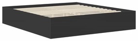 vidaXL Σκελετός Κρεβατιού Μαύρο 200 x 200 cm Επεξεργασμένο ξύλο