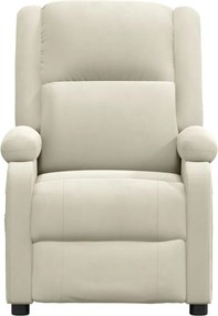 vidaXL Πολυθρόνα Μασάζ Ηλεκτρική Κρεμ Βελούδινη