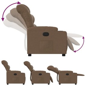 vidaXL Πολυθρόνα Ανακλινόμενη Καφέ Υφασμάτινη