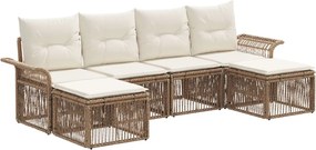 vidaXL Σετ Καναπέ Κήπου 6 pcs Μπεζ συνθετικό ρατάν