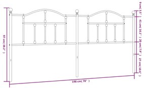 vidaXL Κεφαλάρι Λευκό 193 εκ. Μεταλλικό